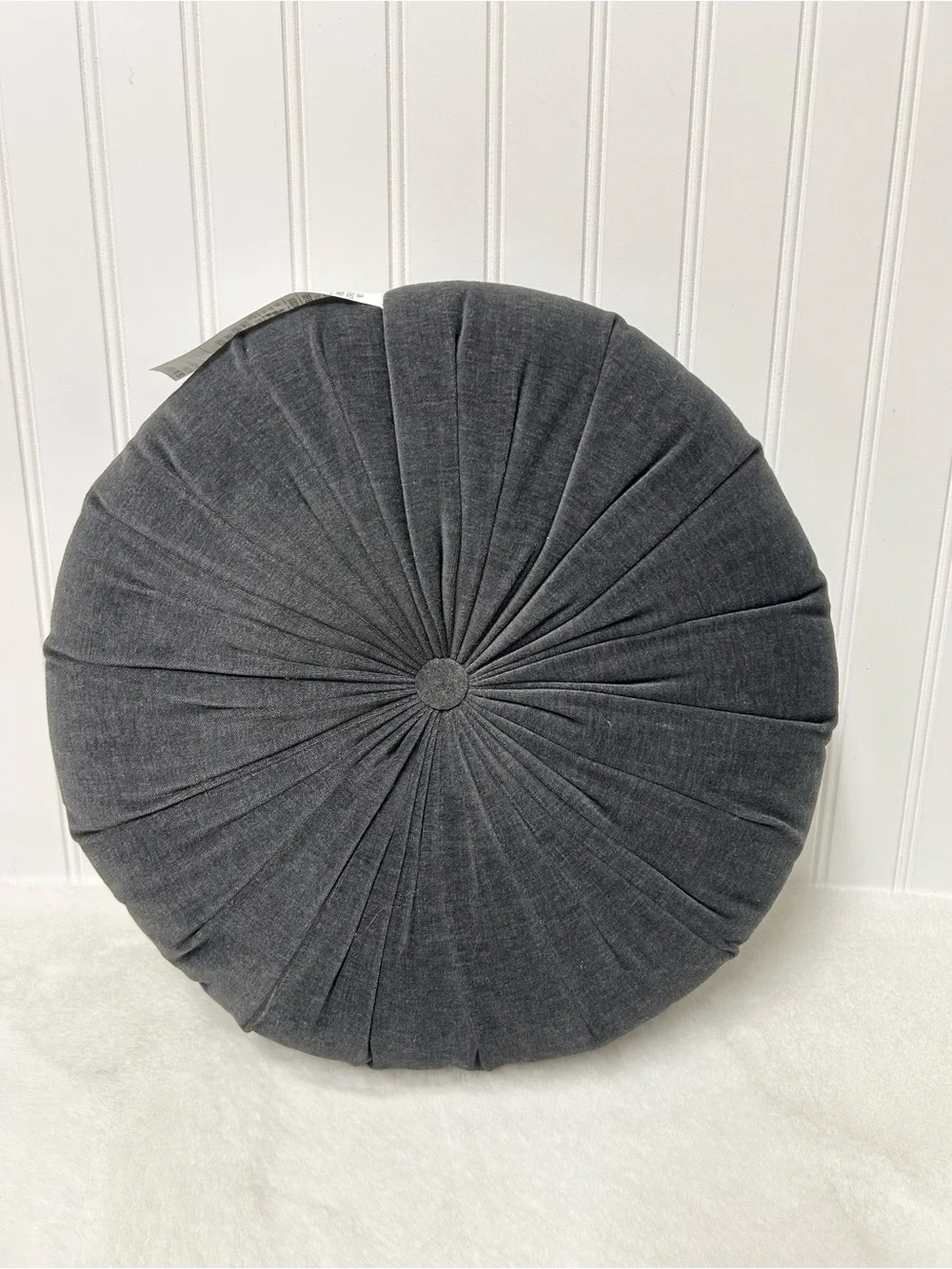 West Elm classic cotton velvet tufted round pillow